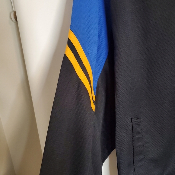 Reputation Men's NWT Size XL Black/RoyalSun zip front silk blend bomber jacket - Picture 10 of 10